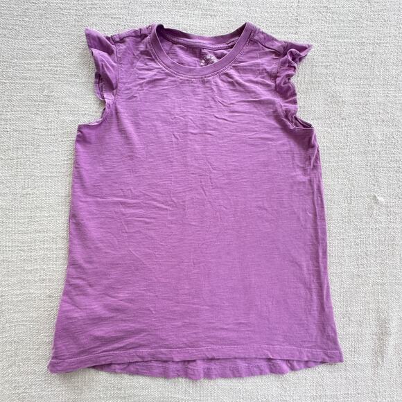 Primary Girl's Purple Ruffle Sleeve Tunic Tee GUC 12 - Picture 1 of 3